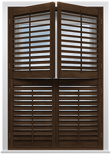 Kensington, Antique Walnut - Tier on Tier Plantation Shutter